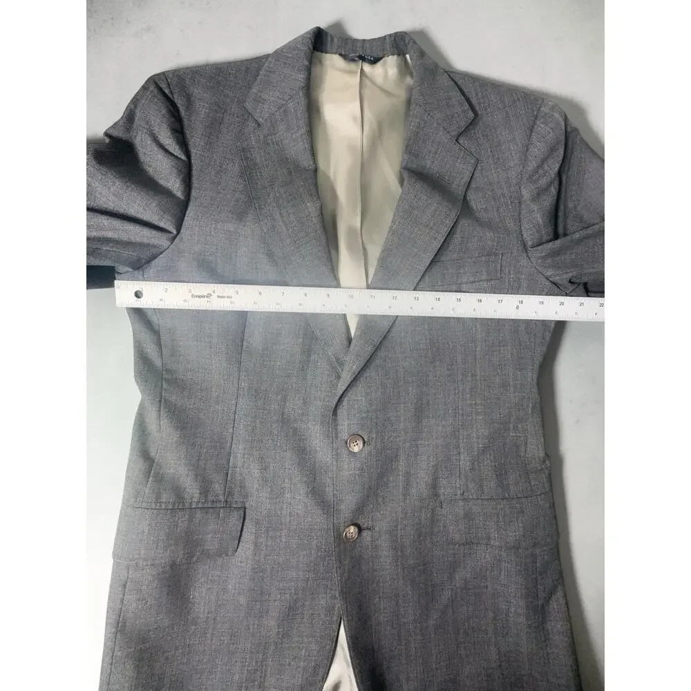 Polo University Ralph Lauren Mens 42R Gray Windowpane Sport Coat Blazer